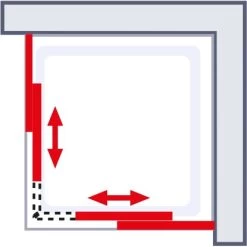Schulte Eckeinstieg 4-teilig Sunny 80 Cm - 90 Cm X 180 Cm Silber -Badezimmerbedarf Geschäft 4060991057809 2053 6