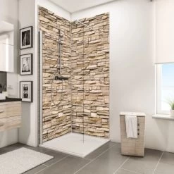 Schulte ExpressPlus DecoDesign Duschrückwand Dekor Verblender-Hell 210x100cm -Badezimmerbedarf Geschäft 4060991067846 Bild03