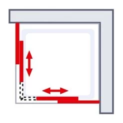 Schulte Eckeinstieg Mit Schiebetüren Sunny 180 Cm X 75-90 Cm Schwarz Klarglas -Badezimmerbedarf Geschäft 4060991070167 2053 AI 02