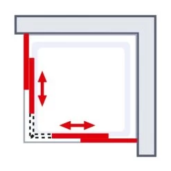 Schulte Eckeinstieg Mit Schiebetüren Sunny 180 Cm X 75-90 Cm Schwarz Glasdekor -Badezimmerbedarf Geschäft 4060991070174 2053 AI 02