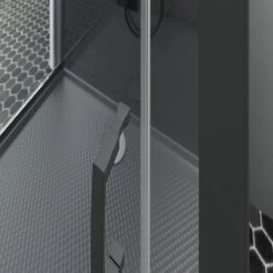 Schulte ExpressPlus Komplettdusche-Schiebetür Bali Mattschwarz 215 Cm X 115 Cm -Badezimmerbedarf Geschäft 4060991074998 2053 CU 09