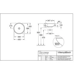 Villeroy & Boch Friends Halbeinbau-Waschbecken 43cm StarWhite M. ÜL CPlus 7 Villeroy & Boch Friends Halbeinbau-Waschbecken 43cm StarWhite M. ÜL CPlus -Badezimmerbedarf Geschäft 4123 vbtz 411400 411401 5 2