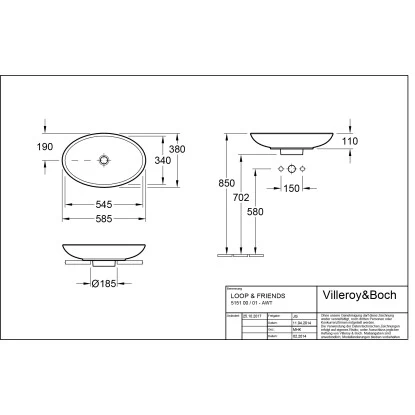 Villeroy & Boch Loop & Friends Aufsatzwaschbecken 58,5 Cm Pergamon Mit ÜL CPlus 4 Villeroy & Boch Loop & Friends Aufsatzwaschbecken 58,5 Cm Pergamon Mit ÜL CPlus – Bild 2