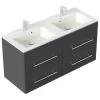 Posseik Doppel-Waschplatz Homeline 120 Cm Anthrazit Seidenglanz -Badezimmerbedarf Geschäft 4250524191913 1