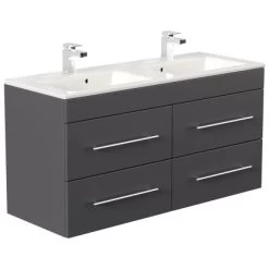 Posseik Doppel-Waschplatz Homeline 120 Cm Anthrazit Seidenglanz 11 Posseik Doppel-Waschplatz Homeline 120 Cm Anthrazit Seidenglanz -Badezimmerbedarf Geschäft 4250524191913 3