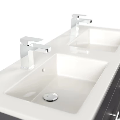 Posseik Doppel-Waschplatz Homeline 120 Cm Anthrazit Seidenglanz 7 Posseik Doppel-Waschplatz Homeline 120 Cm Anthrazit Seidenglanz – Bild 5