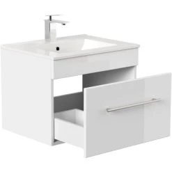 Posseik Waschplatz Viva 60 Cm Weiß Hochglanz 13 Posseik Waschplatz Viva 60 Cm Weiß Hochglanz -Badezimmerbedarf Geschäft 4251461507157 4