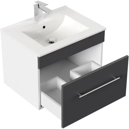 Posseik Waschplatz Viva 60 Cm Anthrazit Seidenglanz 5 Posseik Waschplatz Viva 60 Cm Anthrazit Seidenglanz – Bild 3