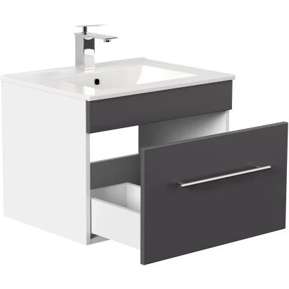 Posseik Waschplatz Viva 60 Cm Anthrazit Seidenglanz 6 Posseik Waschplatz Viva 60 Cm Anthrazit Seidenglanz – Bild 4