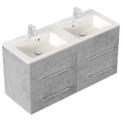 Posseik Badmöbelset Argos 4-tlg. Inkl. Spiegelschrank Beton -Badezimmerbedarf Geschäft 4251461521474 2