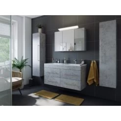 Posseik Badmöbelset Argos 4-tlg. Inkl. Spiegelschrank Beton