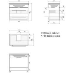 Posseik Badmöbel-Set Carpo SlimLine HxB: 52 X 60 Cm Mit LED-Spiegel Weiß Hochgl. -Badezimmerbedarf Geschäft 4251982603758 4873 5