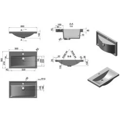 Posseik Badmöbel-Set Carpo SlimLine HxB: 52 X 60 Cm Mit LED-Spiegel Weiß Hochgl. -Badezimmerbedarf Geschäft 4251982603758 4873 6