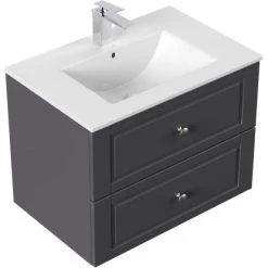 Posseik Badmöbel-Set Homeline H X B X T: 54 Cm X 72 Cm X 46,5 Cm Anthrazit