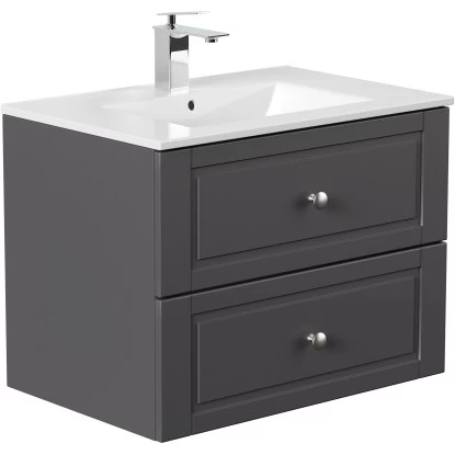 Posseik Badmöbel-Set Homeline H X B X T: 54 Cm X 72 Cm X 46,5 Cm Anthrazit 5 Posseik Badmöbel-Set Homeline H X B X T: 54 Cm X 72 Cm X 46,5 Cm Anthrazit – Bild 3