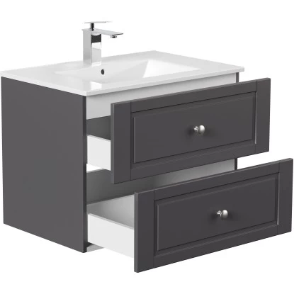 Posseik Badmöbel-Set Homeline H X B X T: 54 Cm X 72 Cm X 46,5 Cm Anthrazit 6 Posseik Badmöbel-Set Homeline H X B X T: 54 Cm X 72 Cm X 46,5 Cm Anthrazit – Bild 4