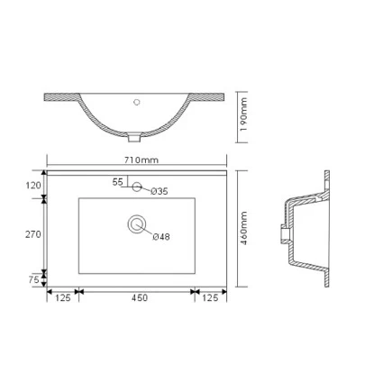 Posseik Badmöbel-Set Homeline H X B X T: 54 Cm X 72 Cm X 46,5 Cm Anthrazit 9 Posseik Badmöbel-Set Homeline H X B X T: 54 Cm X 72 Cm X 46,5 Cm Anthrazit – Bild 7