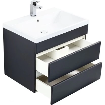 Posseik Waschplatz Amilia H 58 X B 60 X T 48 Cm Anthrazit Schubladen Grifflos 5 Posseik Waschplatz Amilia H 58 X B 60 X T 48 Cm Anthrazit Schubladen Grifflos – Bild 3