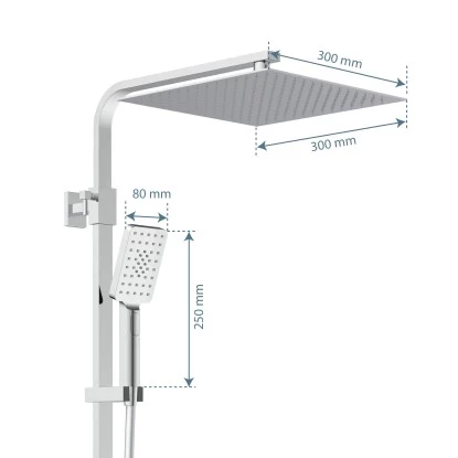 Schütte Überkopf-Brauseset Ocean Mit Thermostat-Ablage Chrom-Weiß 5 Schütte Überkopf-Brauseset Ocean Mit Thermostat-Ablage Chrom-Weiß – Bild 3