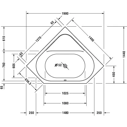 Duravit Badewanne D-Code 140 Cm X 140 Cm Eckversion Einbauversion Weiß 4 Duravit Badewanne D-Code 140 Cm X 140 Cm Eckversion Einbauversion Weiß – Bild 2