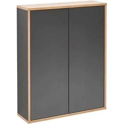 Fackelmann Doppel-Hängeschrank 60 Cm Finn Anthrazit-Ast-Eiche 3 Fackelmann Doppel-Hängeschrank 60 Cm Finn Anthrazit-Ast-Eiche