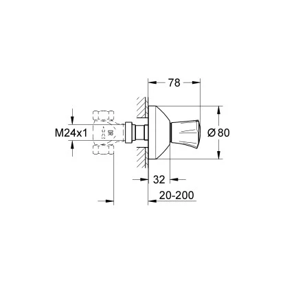 Grohe UP-Ventil Oberbau Costa Chrom Markierung Rot 4 Grohe UP-Ventil Oberbau Costa Chrom Markierung Rot – Bild 2