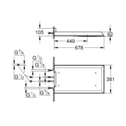 Grohe Kopfbrause Rainshower F-Series 15" Chrom 3 Strahlarten -Badezimmerbedarf Geschäft 518671 4520 1865670
