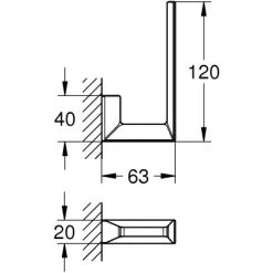 Grohe Reservepapierhalter Selection Cube Chrom -Badezimmerbedarf Geschäft 5217377 4520 2088666 1