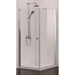 Sanotechnik Eckduschkabine Elegance Mit Schwingtür 195 Cm X 90 Cm X 90 Cm Chrom