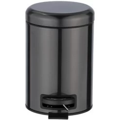 Wenko Kosmetik-Treteimer Leman Metallic-Schwarz 3 L Edelstahl -Badezimmerbedarf Geschäft 587664 1068 06