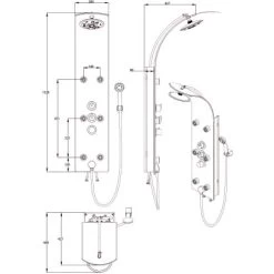 Duschpaneel Glas Weiß 13 Duschpaneel Glas Weiß -Badezimmerbedarf Geschäft 59 4008431600253 Zeichnung