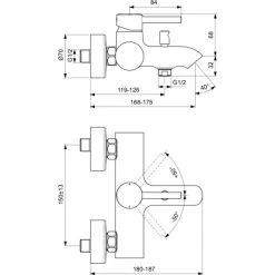 Ideal Standard Badearmatur Ceraline AP Chrom -Badezimmerbedarf Geschäft 606002 3049 6