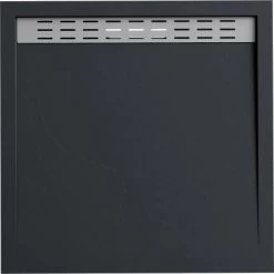 Verosan+ Duschplatte Mit Duschrinne Schwarz 90 Cm X 90 Cm