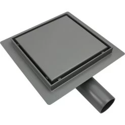 VerosanPro Duschrinne-Bodenablauf Nakia Quadratisch Matt Hellgrau 20 Cm X 20 Cm