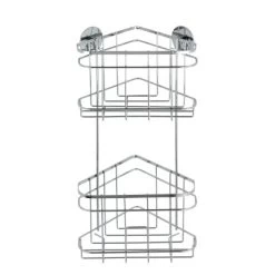 Wenko Turbo-Loc Eckregal 2 Etagen Edelstahl Glänzend