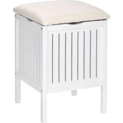 Wenko Hocker Oslo Echtholz Weiß 55 Cm X 39 Cm X 39 Cm