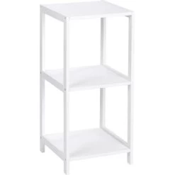 Wenko Regal Oslo Echtholz Weiß 3 Etagen 76 Cm X 36 Cm X 36 Cm