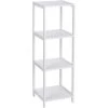 Wenko Regal Oslo Echtholz Weiß 4 Etagen 112 Cm X 36 Cm X 36 Cm -Badezimmerbedarf Geschäft 679683 1068 1