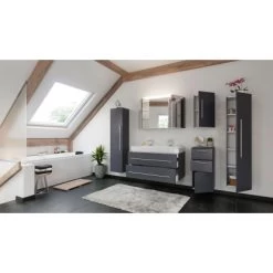 Posseik Badmöbel-Set Livono 100 Cm Anthrazit Seidenglanz6-teilig -Badezimmerbedarf Geschäft 73 LIVONOSET1006000104DE 2