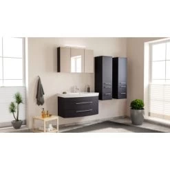 Posseik Badmöbel-Set Luna 100 Cm Anthrazit Seidenglanz 4-teilig -Badezimmerbedarf Geschäft 73 MODENASET1004000104DE 3