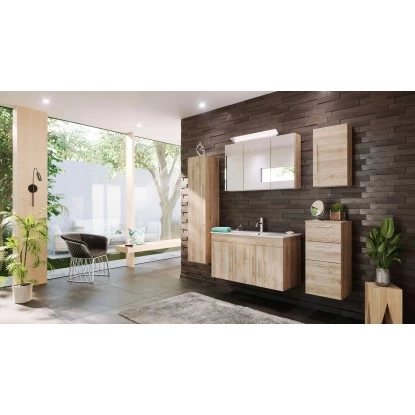 Posseik Badmöbel-Set Teramo 100 Cm Eiche Hell Seidenglanz5-teilig 3 Posseik Badmöbel-Set Teramo 100 Cm Eiche Hell Seidenglanz5-teilig