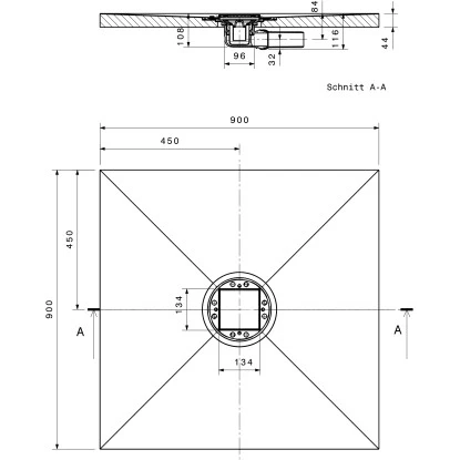 Bodenebenes Befliesbares Duschelement Indigno P Mit Punktablauf 90 Cm X 90 Cm 4 Bodenebenes Befliesbares Duschelement Indigno P Mit Punktablauf 90 Cm X 90 Cm – Bild 2
