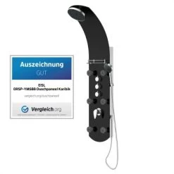 Eisl Duschpaneel Karibik 3 In 1 Mit Regendusche Sechs Massagedüsen Schwarz