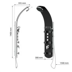 Eisl Duschpaneel Karibik 3 In 1 Mit Regendusche Sechs Massagedüsen Schwarz 14 Eisl Duschpaneel Karibik 3 In 1 Mit Regendusche Sechs Massagedüsen Schwarz -Badezimmerbedarf Geschäft 7663602 2759 3