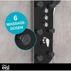 Eisl Duschpaneel Karibik 3 In 1 Mit Regendusche Sechs Massagedüsen Schwarz 20 Eisl Duschpaneel Karibik 3 In 1 Mit Regendusche Sechs Massagedüsen Schwarz -Badezimmerbedarf Geschäft 7663602 2759 9