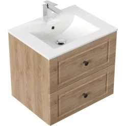 Posseik Badmöbel-Set Homeline H X B X T: 56 Cm X 62 Cm X 46,5 Cm Eiche Hell