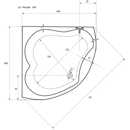 Sanotechnik Eckbadewanne La Palma 149 Cm Weiß 4 Sanotechnik Eckbadewanne La Palma 149 Cm Weiß – Bild 2