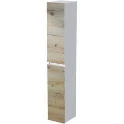 Sanotechnik Hochschrank 30 Cm Stella Eiche Antik-Weiß