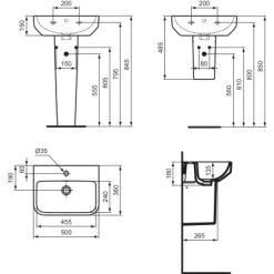 Ideal Standard Waschtisch I.life S 50 Cm Weiß 17 Ideal Standard Waschtisch I.life S 50 Cm Weiß -Badezimmerbedarf Geschäft 8014140491606 3049 VM 08
