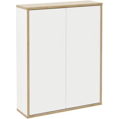 Fackelmann Doppel-Hängeschrank 60 Cm Finn Weiß-Ast-Eiche 3 Fackelmann Doppel-Hängeschrank 60 Cm Finn Weiß-Ast-Eiche